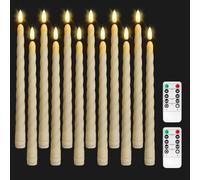 PORFOYO Caele A LE,12 Pezzi 25CM Candele Coniche Led Con 2 Telecomando,Candele Elettriche,Candele LED Senza Fiamma,Lume Di Candela A LED Per Natale,Matrimonio,Pasqua,Vacanze,Decorazione Della Stanza