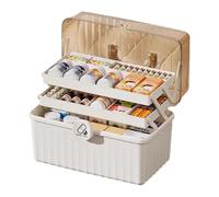 PORFOYO Contenitore per medicinali, 3 ripiani, per medicinali, cosmetici, 32 x 22 x 17 cm