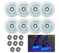 PORFOYO Inline Skate Rollen, 76 mm, set di 8 pezzi, ruote in linea Skate con cuscinetti a sfera, ruote universali in PU per tutti i tipi di pattini a rotelle (76 mm)