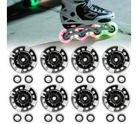 PORFOYO Inline Skate Rollen, 8 pezzi, ruote luminose da 72 mm, in linea Skate, con cuscinetti a sfera, ruote universali in poliuretano, per tutti i tipi di pattini a rotelle (72 mm)