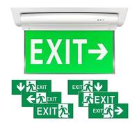 PORFOYO Lampada di emergenza a LED, luce fissa, luce di emergenza, luce di emergenza, luce di emergenza, IP30, impermeabile, luce di emergenza, con batteria di emergenza 3 ore, 6 spiktogrammi di