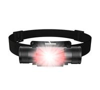 PORFOYO Lampada frontale a LED ricaricabile, 10 modalità USB, luce rossa, per corsa, campeggio, escursionismo