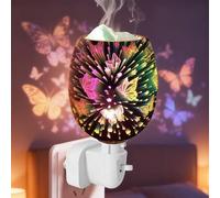 PORFOYO Lampada profumata elettrica, lampada profumata, lampada aromatica per cera profumata, lampada per fusione di cera, lampada 3D, in vetro elettrico, per casa, camera da letto, ufficio, yoga