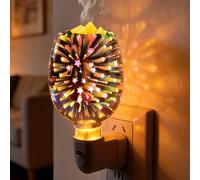 PORFOYO Lampada profumata elettrica, lampada profumata, lampada aromatica per cera profumata, lampada per fusione di cera, lampada 3D, in vetro elettrico, per casa, camera da letto, ufficio, yoga