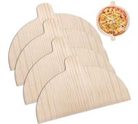 PORFOYO Pala per Pizza in Legno: 4 Pezzi Paletta per Pizza, Tavola per Pizzas Legno, Pala per Pane in Legnos per Pizzas e Pane Fatti in Casa, 28 x 17 cm