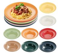 PORFOYO Piatti fondi Piatto Pasta: 8 Pezzi Piatti Hollow In Plastica, 23 CM Piatto Plastica Ripetibile Colorato Per Pates Insalata Zuppa Dessert