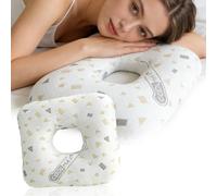 PORFOYO Piercing cuscino con foro, cuscino regolabile per orecchio, grande cuscino a ciambella, imbottitura in cotone PP, per chi dorme sul fianco per alleviare il dolore nell'orecchio