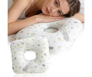 PORFOYO Piercing cuscino con foro, cuscino regolabile per orecchio, grande cuscino a ciambella, imbottitura in cotone PP, per chi dorme sul fianco per alleviare il dolore nell'orecchio
