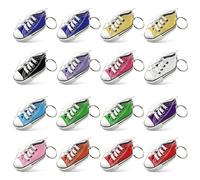 PORFOYO Set di 16 mini portachiavi da sneaker, in tela, per portachiavi, auto e borse, idea regalo per gli amanti delle scarpe, amicizia e famiglia