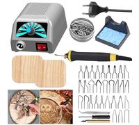 PORFOYO Set pirografico per pirografia con 30 punte di saldatura per legno, pelle e sughero