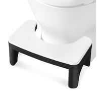 PORFOYO Sgabello WC per adulti, sgabello da toilette ergonomico con supporto per WC, aiuto alla stitichezza, emorroidi, antiscivolo, leggero in PP, bianco