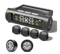 PORFOYO Sistema di controllo della pressione degli pneumatici, sistema di controllo della pressione dei pneumatici, materiale ABS, display digitale, sensore di pressione degli pneumatici, set per auto