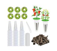 PORFOYO Sistema di impianto idroponico, sistema idroponico, per interni da giardino, con 121 set di idroponici, 60 spugne di crescita, 30 cesti e 30 cappe, accessori completi per coltivare piante