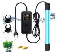 PORFOYO Sterilizzatore UV per acquario, 9 W, luce UVC con timer, impermeabile, sterilizzatore UV, chiarificatore per acquari, piscine e piscine