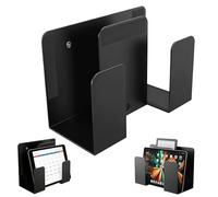 PORFOYO Supporto Da Parete Per Laptop, Supporto Per Laptop Con Montaggio A Parete, Mensola Per Laptop A Parete, Scaffale Da Muro In Metallo Universale Per 2 Dispositivi Con Spessore < 4 Cm, Nero