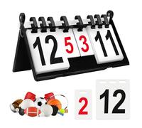 PORFOYO Tabellone segnapunti, 4 cifre, per competizioni sportive, tabellone digitale da 0 a 31 posti, tavolo portatile da tavolo pieghevole, contatore punteggi per competizioni