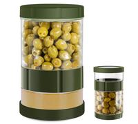 PORFOYO Vaso per cetrioli da capovolgere, 1,5 l, in vetro con colino, per fermentazione e cetrioli, contenitore con separatore per succhi, cetrioli, antigoccia, per kimchi, olive, jalapenos