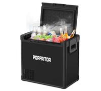 PORFRITOR Frigorifero per auto da 12 V, 58 Qt, a doppia zona, frigorifero da 12 Volt con 12/24 V DC e 110-240 V AC, per casa, viaggi, camper, camion, ricarica USB