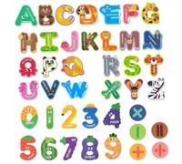 Porgeel 2 Set magneti in Frigorifero, Lettere e Numeri magnetici di Animali Colorati, Lettere di Alfabeto Magnetico educativo per Bambini Piccoli Bambini in età prescolare Che Apprendono l'ortografia
