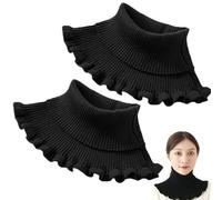 Porgeel Colletto Falso 2 PCS Fino finga Staccabile Colletto Falso a Maglia Curve Naturali a curiosità Top Mock Collo