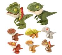 Porgeel Mini Figure di Dinosauri per Bambini 3+ 8 Pezzi burattini da Dito di Dinosauro Giunti mobili Giocattoli da Dito educativi burattini Divertenti per Decorazioni per Interni