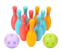 Porgeel Set da Bowling per Bambini Giochi da Bowling per Interni ed Esterni per Giocattoli in plastica per Bambini 10 Pin 2 Palline per Giocattoli educativi precoci L