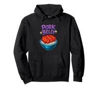 Pork Belly Vintage Inspired Sarcastic Foodie Airbrush Style Felpa con Cappuccio