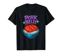 Pork Belly Vintage Inspired Sarcastic Foodie Airbrush Style Maglietta