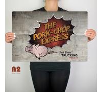 Pork Chop Express Grande Problema A Little China Insegna Distressed Man Cave