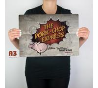 Pork Chop Express Grande Problema A Little China Insegna Distressed Man Cave