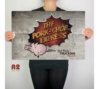 Pork Chop Express Grande Problema A Little China Insegna Distressed Man Cave