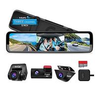 PORMIDO Dash Cam Specchietto,12 pollici 1296P Touch Screen con Fotocamera Anteriore e da Auto Staccata, Impermeabile Retrocamera Auto,Grandangolare 170°,Visione Notturna,GPS,Assistenza al Parcheggio