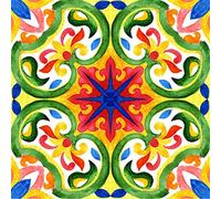 Poromoro Set di Adesivi per Piastrelle a Buccia e stecco in Stile azulejo Portoghese Spagnolo di 16 Pezzi (5.9 2)