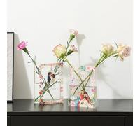 PORPAN, Set di 2 vasi da fiori in acrilico trasparente a forma di libro, per soggiorno, ufficio, tavolo da pranzo, bagno, decorazione per mensola