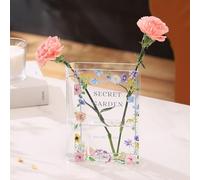 PORPAN Vaso a forma di libro, acrilico trasparente, decorativo moderno per casa, ufficio, camera da letto, soggiorno, tavolo da pranzo