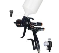 PORPHIS PRD-715 1.2mm MP Ugello Gravity Feed Spray Gun Starter Bundle - Include regolatore in linea e filtro, adattatore PPS 1.0 e kit di pulizia