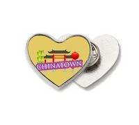 Porpora Cina Town Cuore Metallo Pin Spilla Clip Love