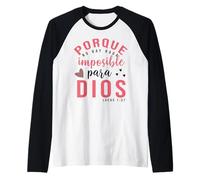 Porque para Dios No Hay nada Imposible, Faith Cross Quotes Maglia con Maniche Raglan