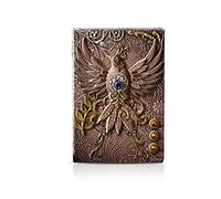 PORRASSO A5 Taccuino Impermeabile Diario Di Viaggio Retrò Bloc Notes Bianche Quaderno PU Classico in Rilievo Journal Donna Uomo 100 Fogli 21.5x14.5cm Colore