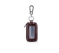 PORRASSO Astucci Portachiavi Vera Pelle Auto Del Sacchetto Portachiavi Portatile Raccoglitore Chiave Retrò Impermeabile Doppia Cerniera Uomo Donna Colore Caffè