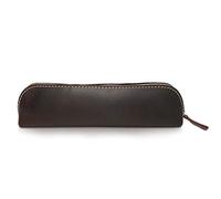 PORRASSO Astuccio Cuoio Portamatite Pencil Case Impermeabilizzante Cartoleria Organizer per Uomini Donne Teenager Studenti Scolastico Ufficio-Marrone Scuro B