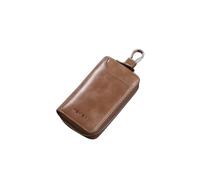 PORRASSO Astuccio Portachiavi Vera Pelle Auto Del Sacchetto Portachiavi Portatile Sacchetto Chiave Key Case con 6 Gancio per Uomo Cachi B