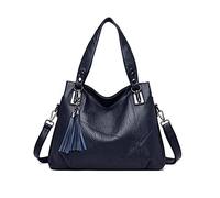 PORRASSO Borsa a Mano Donna Moda Borse a Spalla Hobo Borse a Tracolla Grande Borsetta in Pelle PU Viaggio Lavoro Datazione Tote Blu Navy