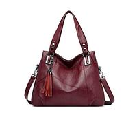 PORRASSO Borsa a Mano Donna Moda Borse a Spalla Hobo Borse a Tracolla Grande Borsetta in Pelle PU Viaggio Lavoro Datazione Tote Rosso