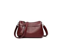 PORRASSO Borsa a Tracolla Elegante Borsa a Spalla da Donna PU Borsetta per Dating Viaggio Uso Quotidiano Rosso