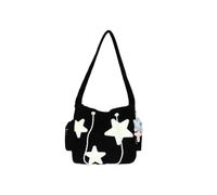 PORRASSO Borsa a Tracolla in Velluto a Coste da Ragazze Borse a Spalla con Ciondolo Borsetta Donne Borsa Messenger per Dating Viaggio Uso Quotidiano Nero