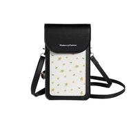 PORRASSO Borsa a Tracolla per Cellulare con Finestra Touch Screen Donna Borsa per Cellulare PU Borsa a Spalla Portafogli per Shopping Viaggio Nero