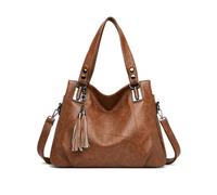 PORRASSO Borsa da donna Moda Borsa a tracolla Hobo Borsa a tracolla Grande Borsa Messenger in Pelle PU Viaggi Lavoro Incontri Tote, giallo, L