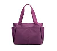 PORRASSO Borsa Tote in Nylon Donna a Tracolla e a Mano per Shopping, Viaggio, Lavoro e Uso Quotidiano - Viola