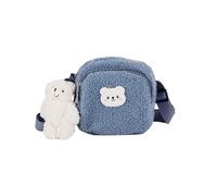 PORRASSO Carina Borsa a Tracolla da Ragazze Borse a Spalla con Ciondolo per Bambola Borsetta in Peluche Donne Borsa Messenger per Dating Viaggio Uso Quotidiano Blu